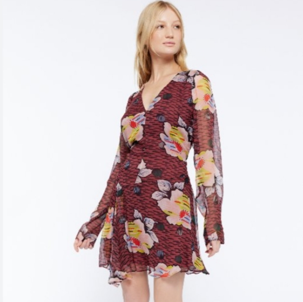 JOIE Odilia Floral-Print Silk Mini Dress